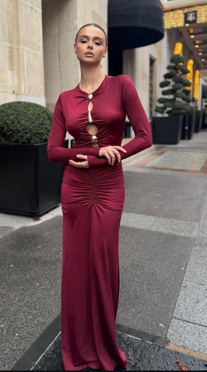 Gold Hardware Cutout Dress